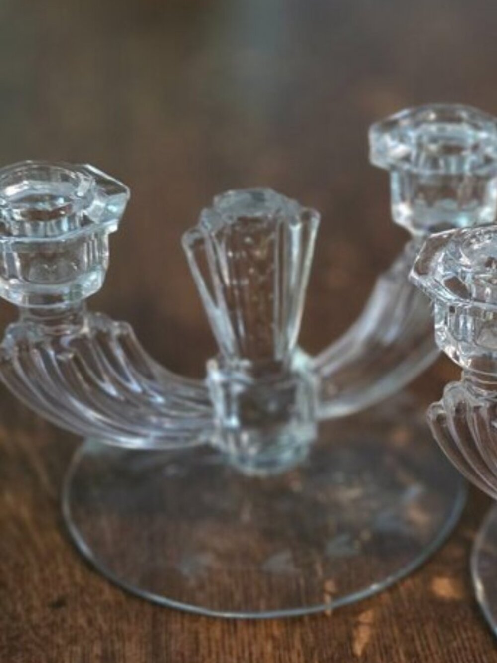 Vintage Green Glass Bud  Vase or Candlestick Holder (2) - Picture 9 of 16